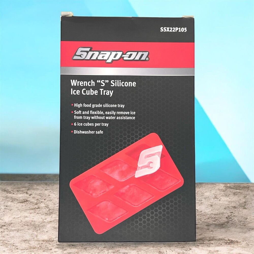 Snap-on Tools Ice Cube Tray Wrench "S" Silicone Red 6-Cube Tray SSX22P105 - NEW